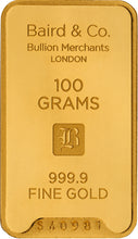 Load image into Gallery viewer, 100g Fine Gold Bar
