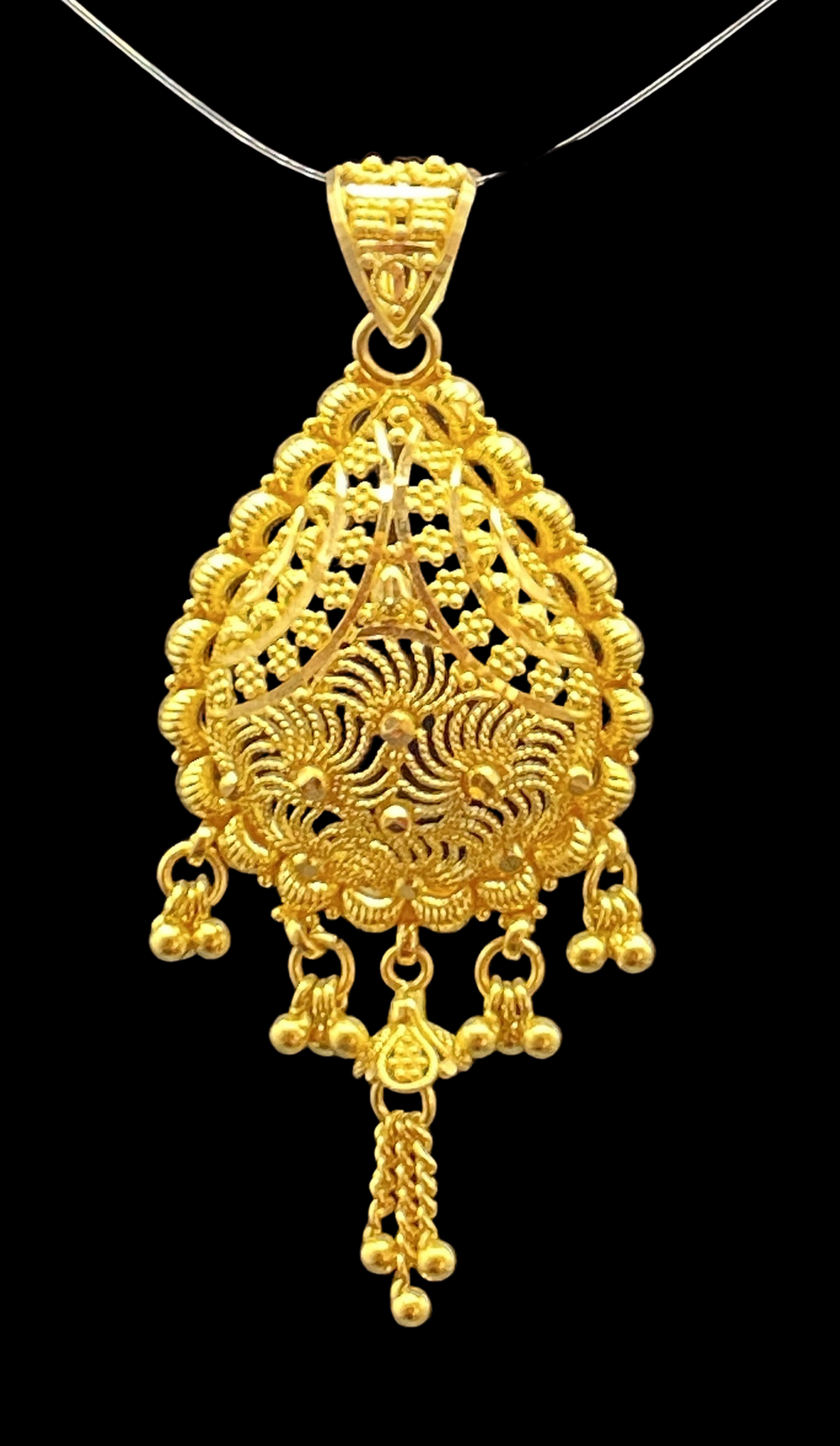 Tear Shape Filigree Pendant