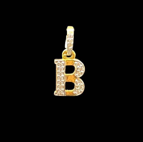 Semi-Studded Initial Pendants